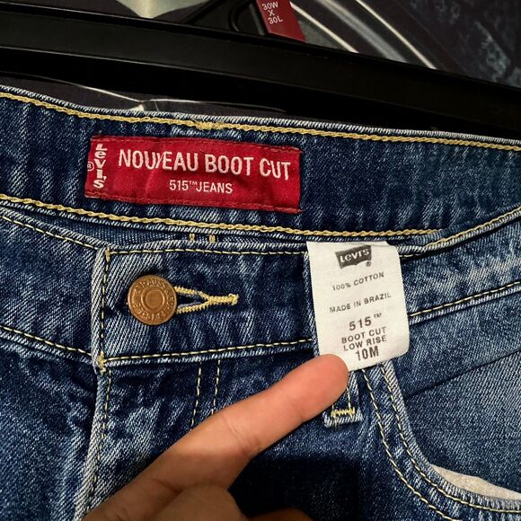 Levi's 515 Nouveau Bootcut Jeans Women's 10 Blue Cotton Denim Low Rise Faded - Picture 3 of 7